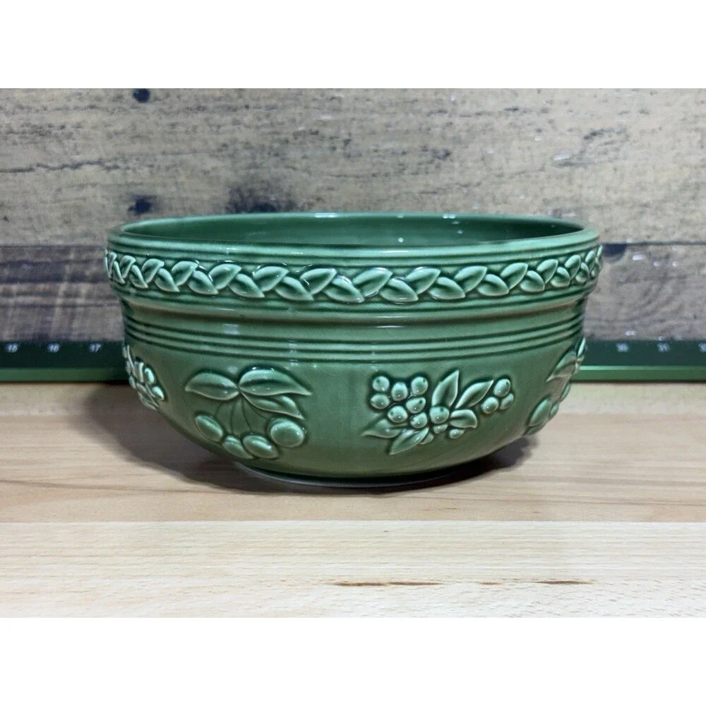 🔥Tender Heart Treasures 8.5” Forest Green Round Pottery Baking/Serving Bowl